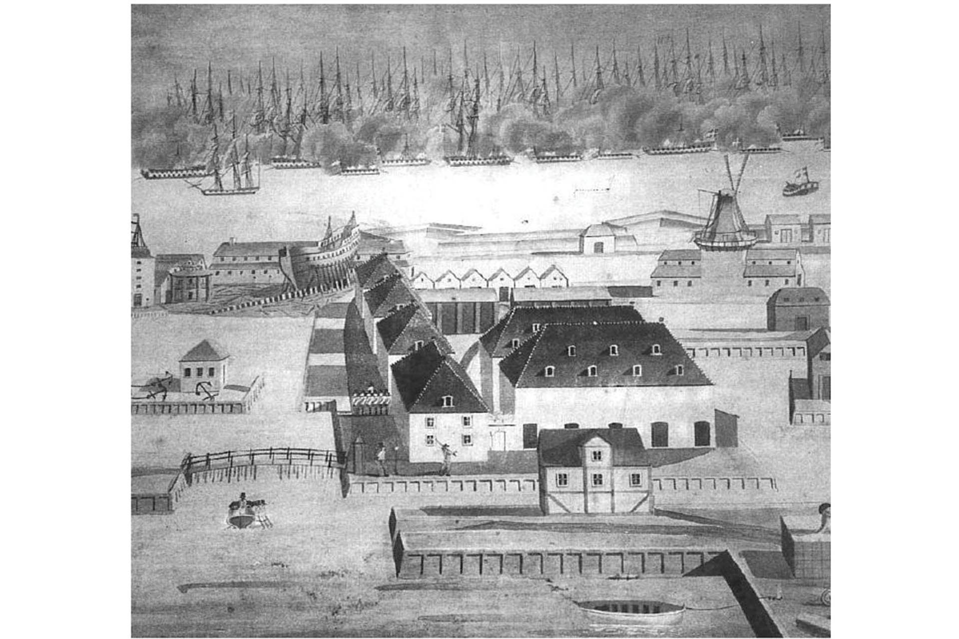 Slaget på Reden, ukendt, 1801. Kilde: Orlogsmuseet, Nationalmuseet.